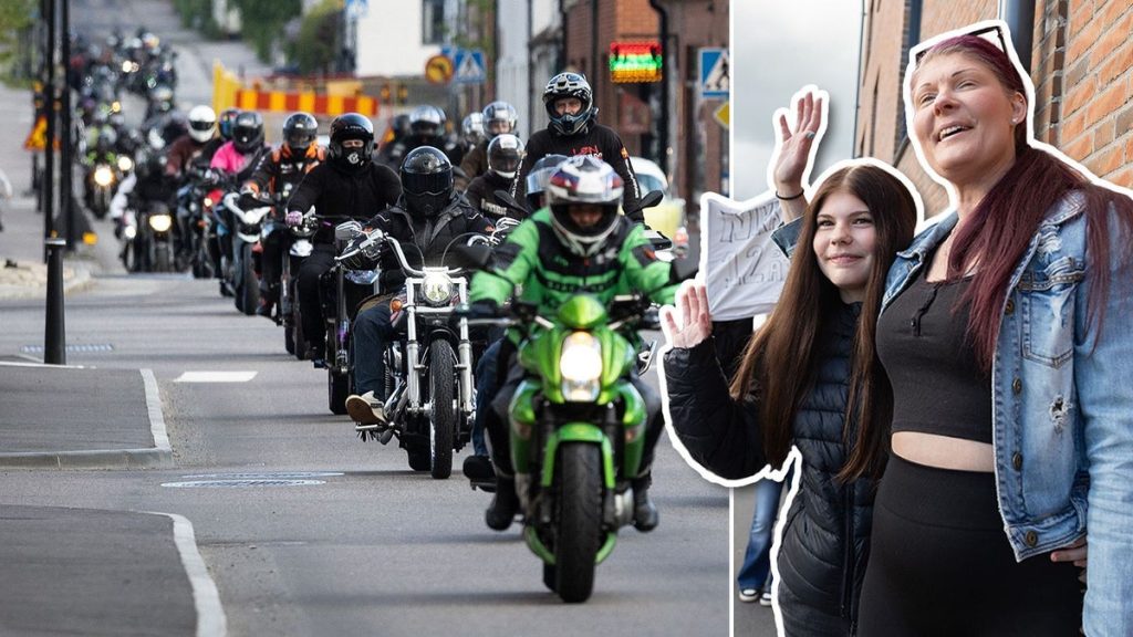 82 motorcyklister körde kortege för Nikki i Skurup